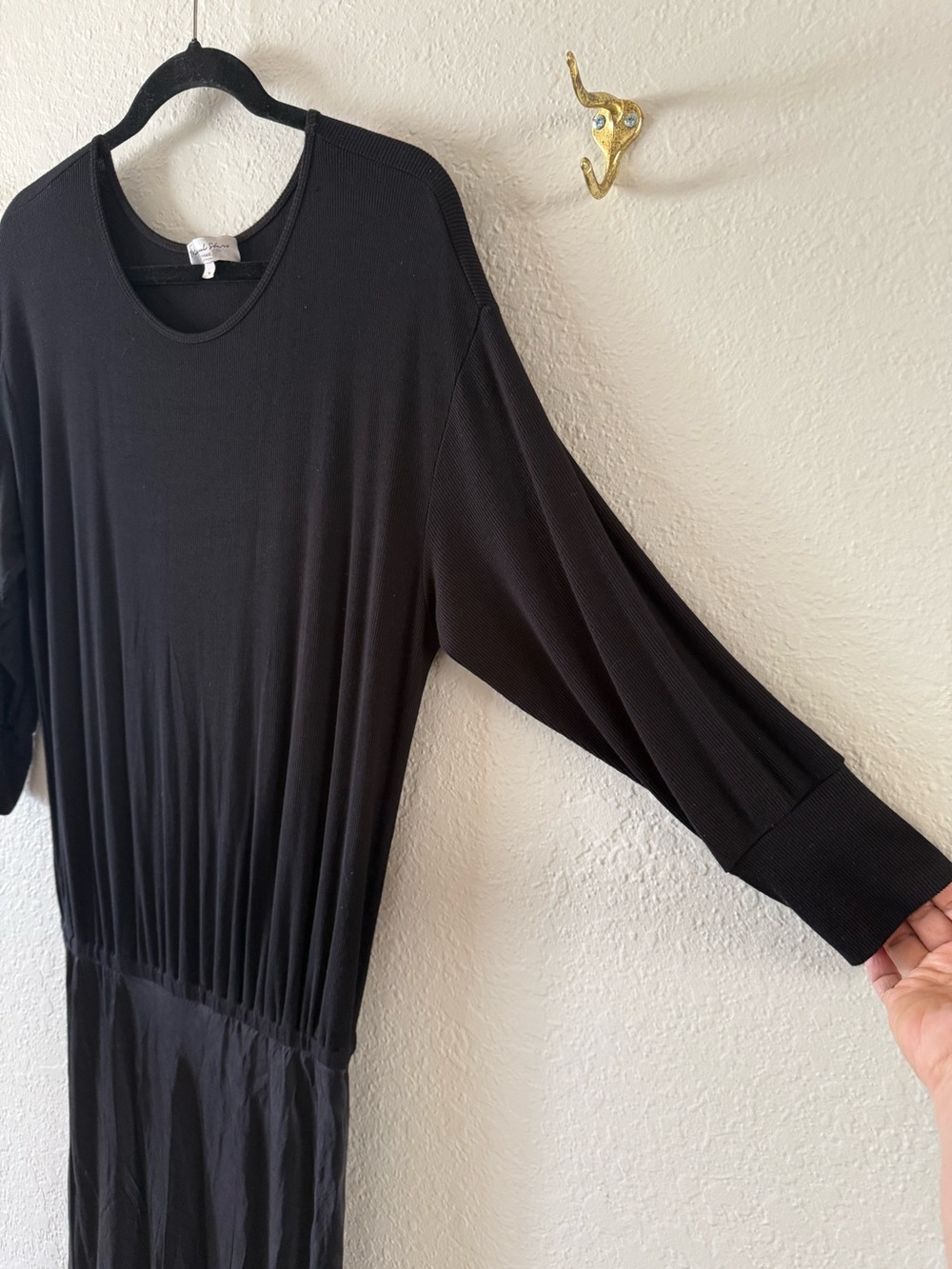 Michael Stars Nadia Two In One Midi Dress Black Size S (4/6) Goth Minimalist EUC - Picture 4 of 10